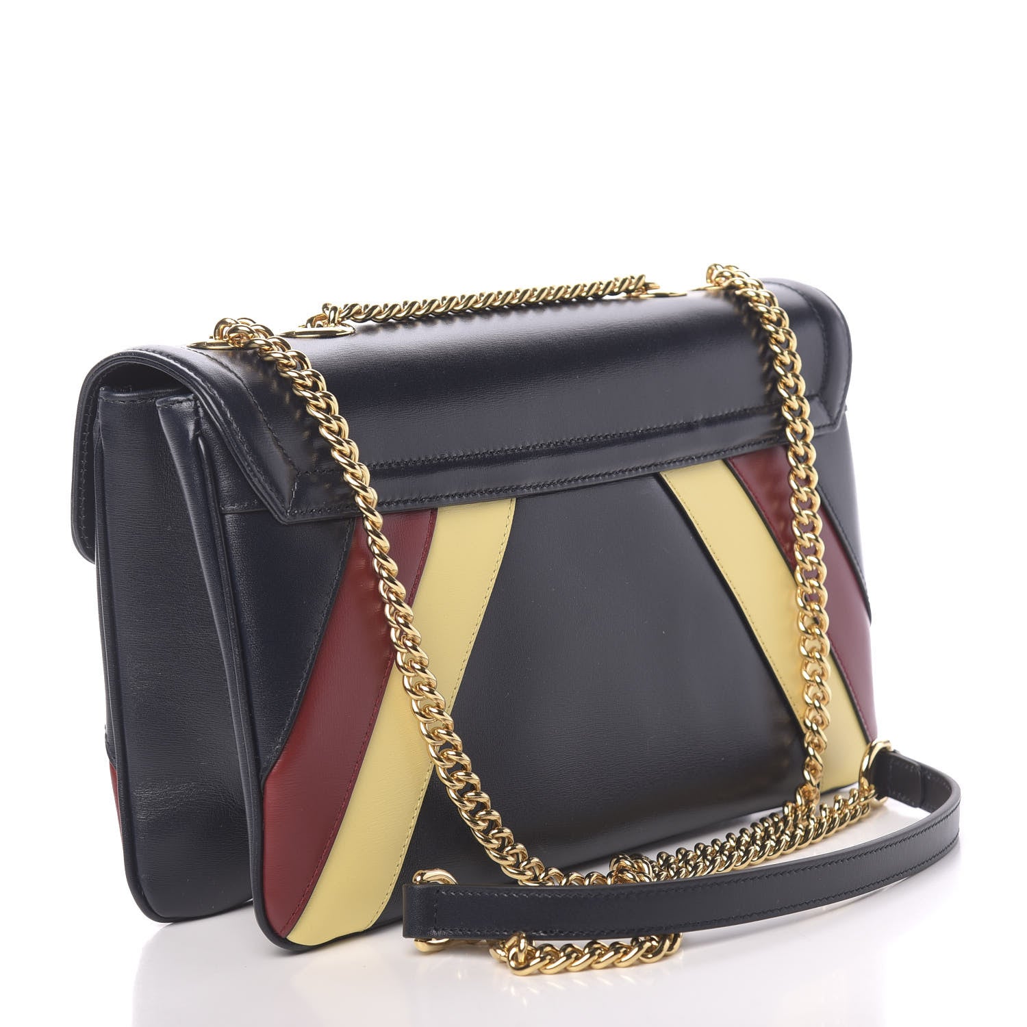 Gucci Vitello Palmellato Lux Crystal Medium Rajah Shoulder Bag Blue Romantic Cerise Butter Multicolor 3 of 11