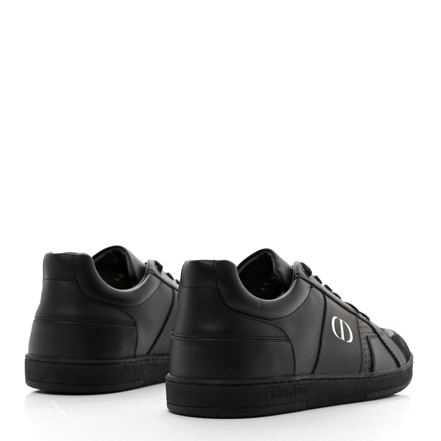 Christian Dior Calfskin Suede Logo Sneakers 39 Black 4 of 8