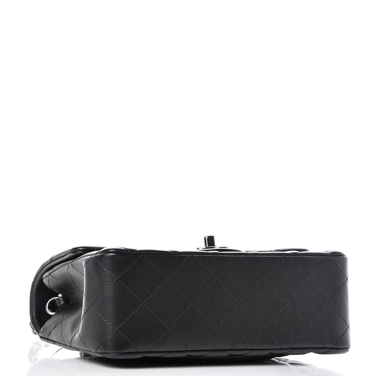 Lambskin Quilted Mini Rectangular Flap Black