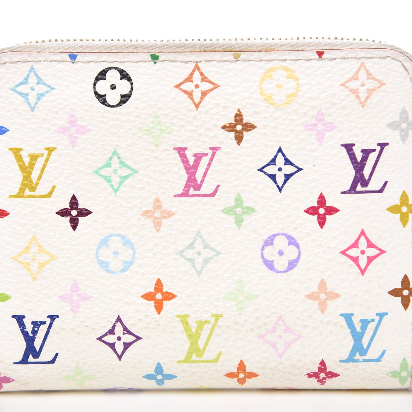 Monogram Multicolor Zippy Coin Purse Wallet White Litchi