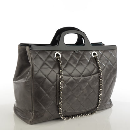 Chanel Glazed Calfskin Quilted Large CC Delivery Tote Grey 3 of 7