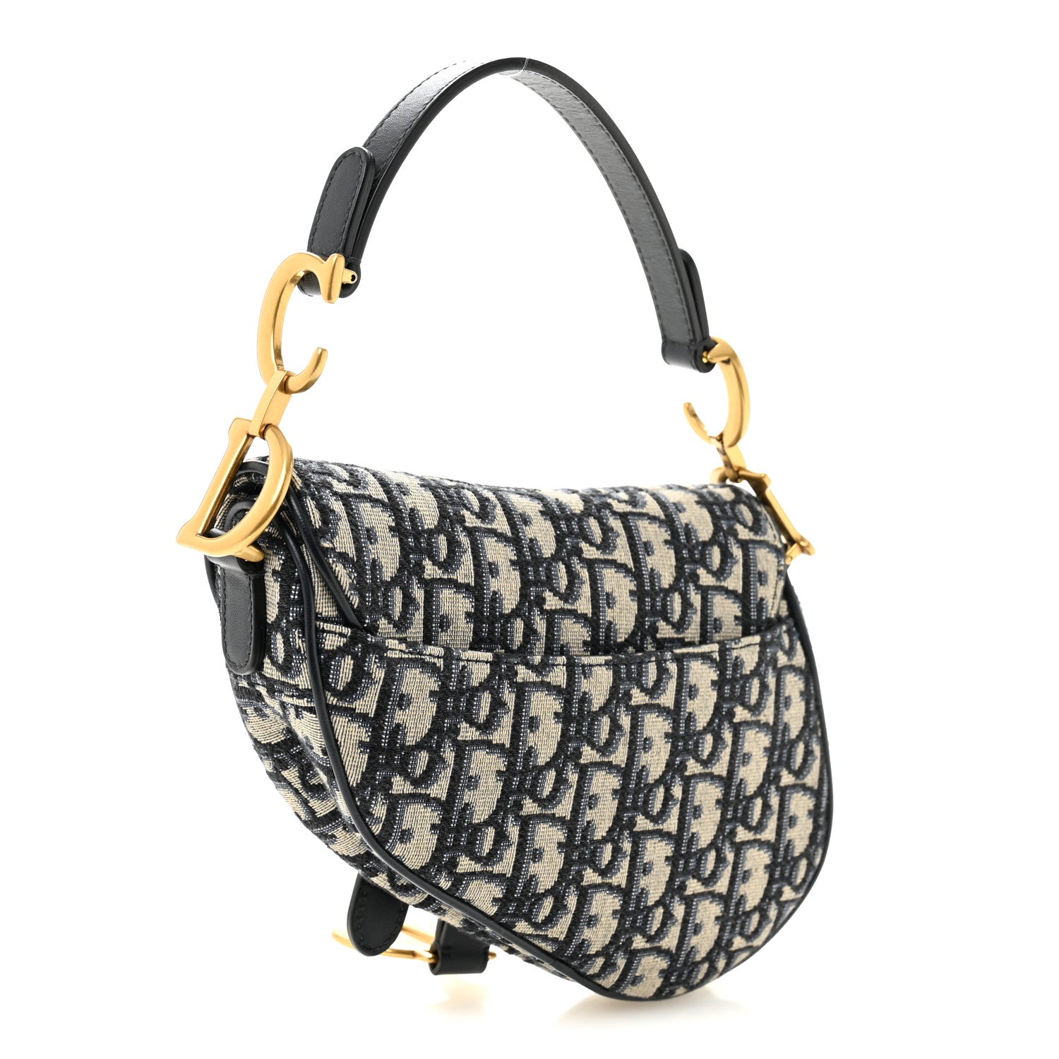 Christian Dior Oblique Mini Saddle Bag Blue 3 of 10