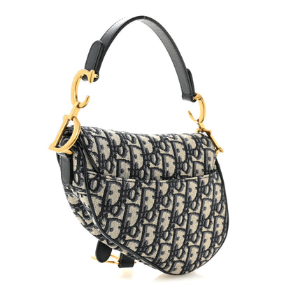 Christian Dior Oblique Mini Saddle Bag Blue 3 of 10