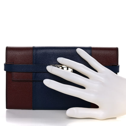 Hermes Epsom Flag Kelly Longue Wallet Bleu Saphir 2 of 18
