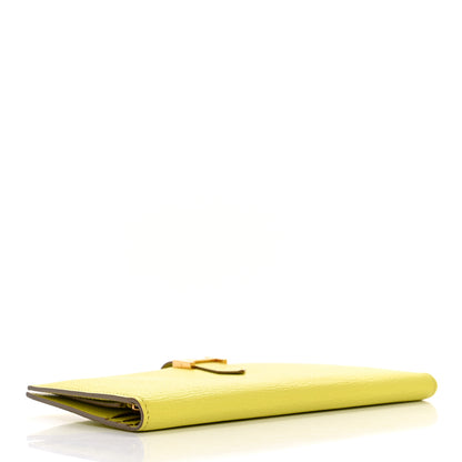 Hermes Chevre Mysore Bearn Gusset Wallet Lime 4 of 13