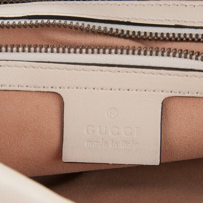 Gucci Calfskin Matelasse Medium GG Marmont Chain Shoulder Bag Mystic White 6 of 11