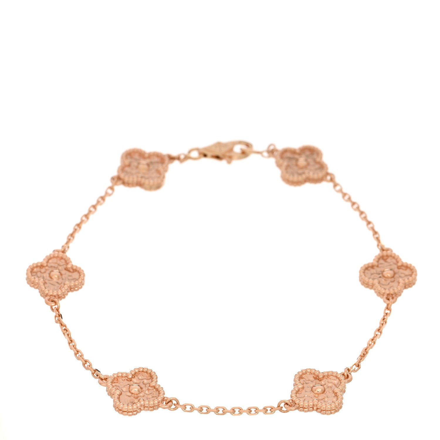 Van Cleef & Arpels 18K Rose Gold 6 Motifs Sweet Alhambra Bracelet 1 of 5