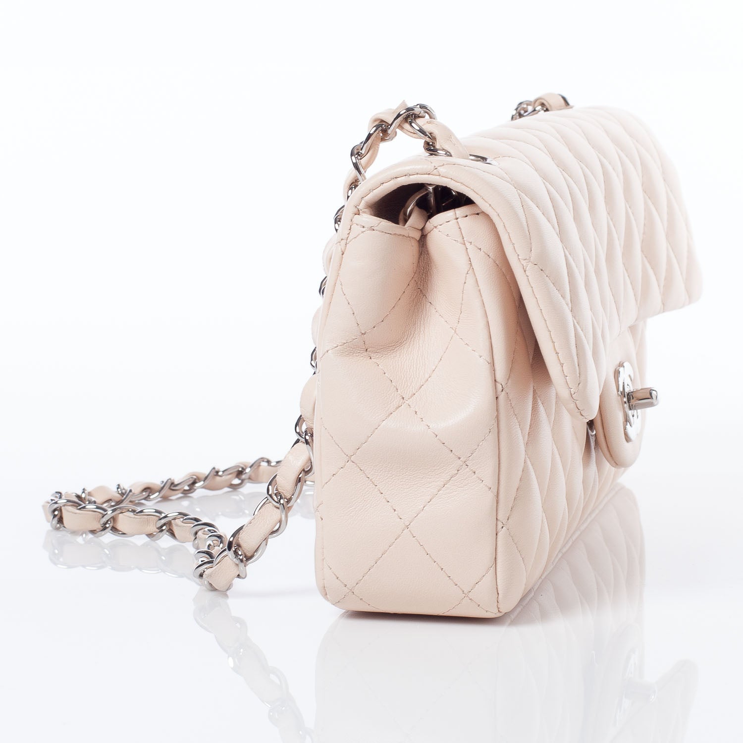 Chanel Lambskin East West Flap Beige Clair 3 of 11