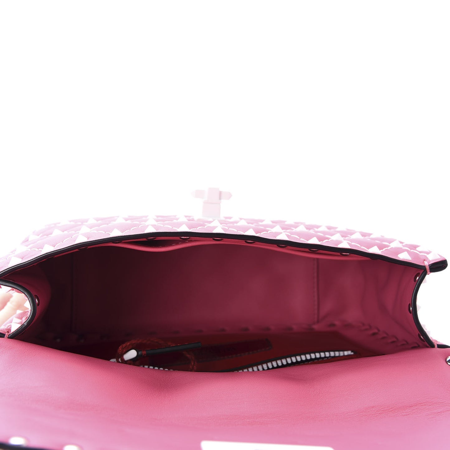 Lambskin Medium Free Rockstud Spike Shoulder Bag Shadow Pink