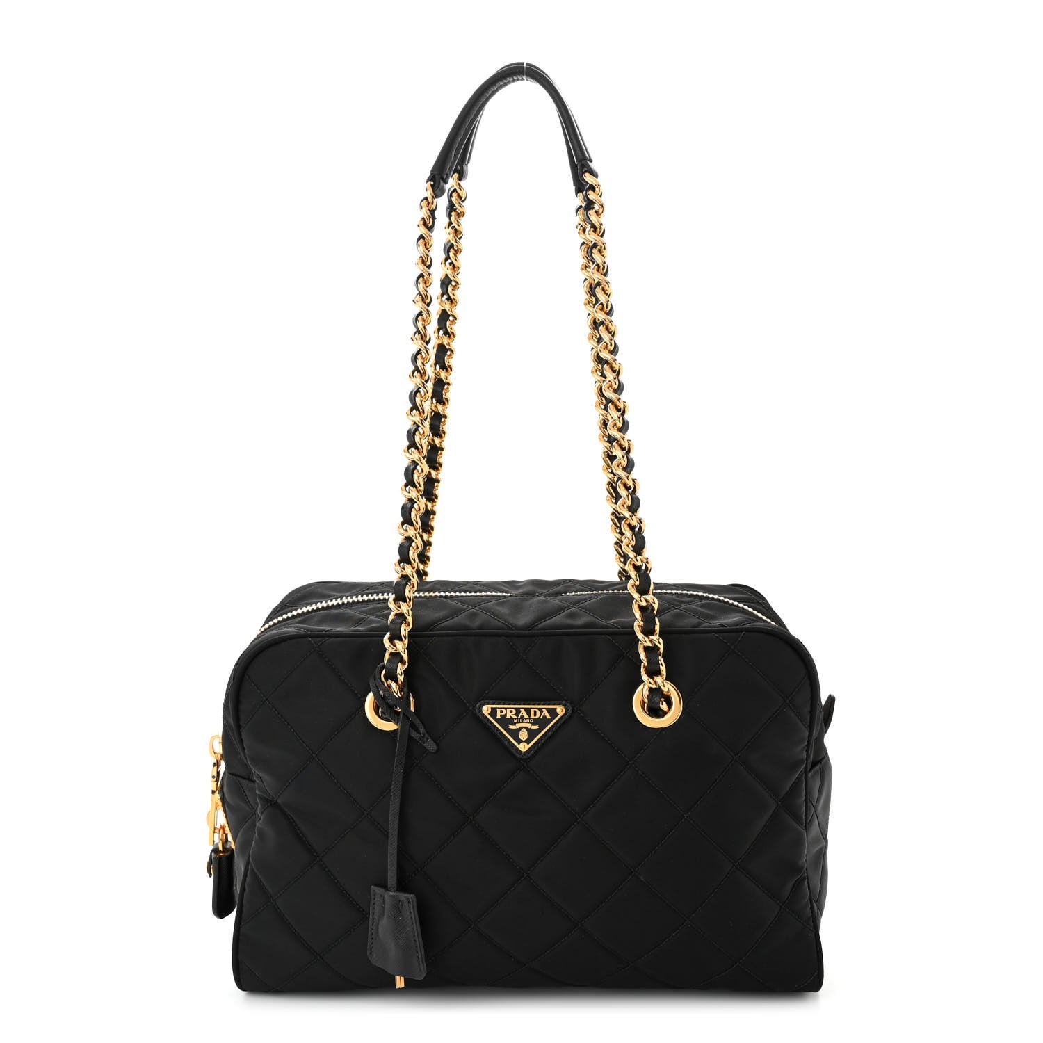 Prada Nylon Tessuto Impuntu Quilted Shoulder Bag Black 1 of 10