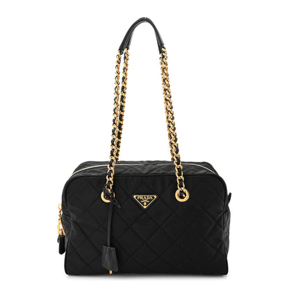 Prada Nylon Tessuto Impuntu Quilted Shoulder Bag Black 1 of 10