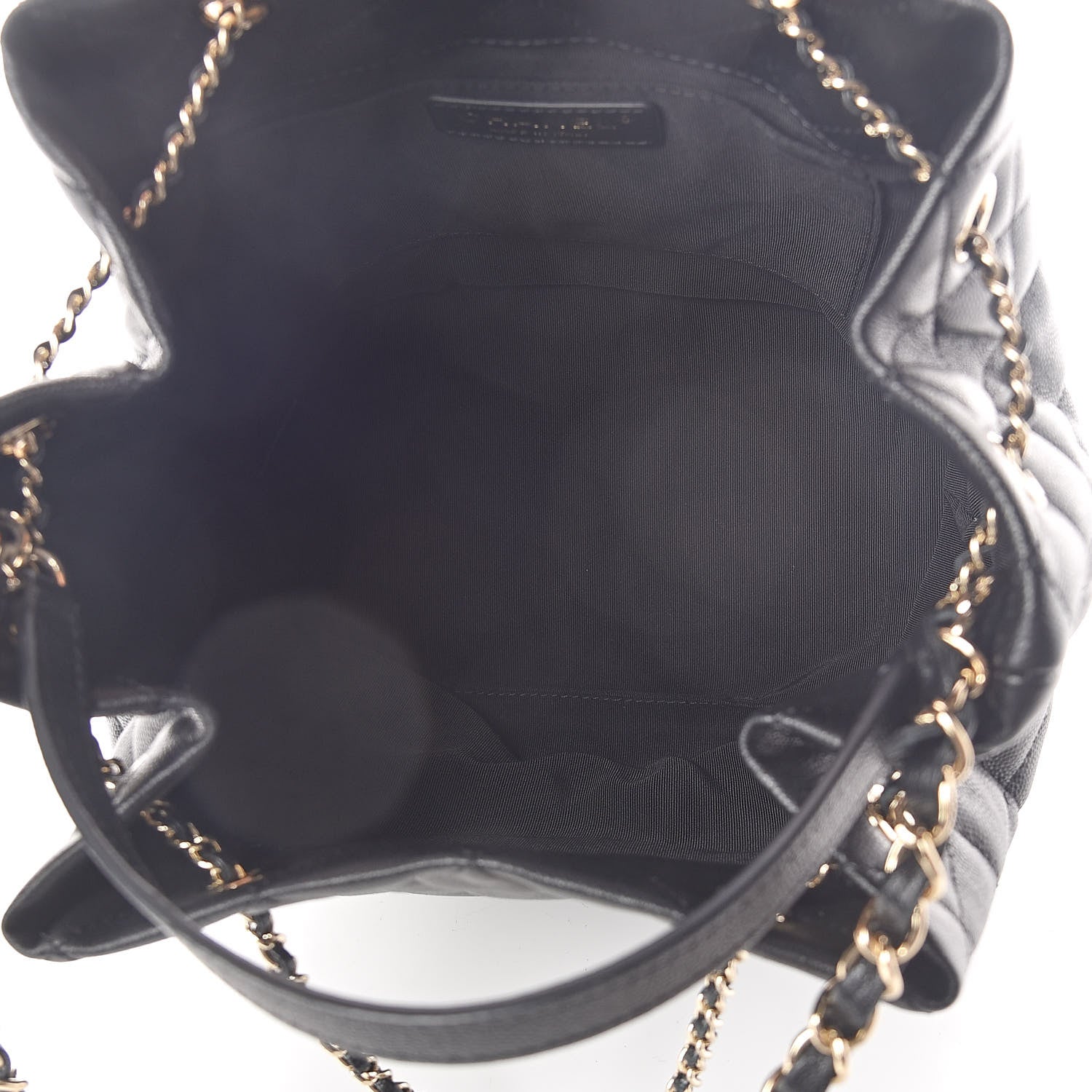 Chanel Caviar Quilted Large Rolled Up Bucket Drawstring Bag Black 5 of 10