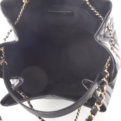 Chanel Caviar Quilted Large Rolled Up Bucket Drawstring Bag Black 5 of 10