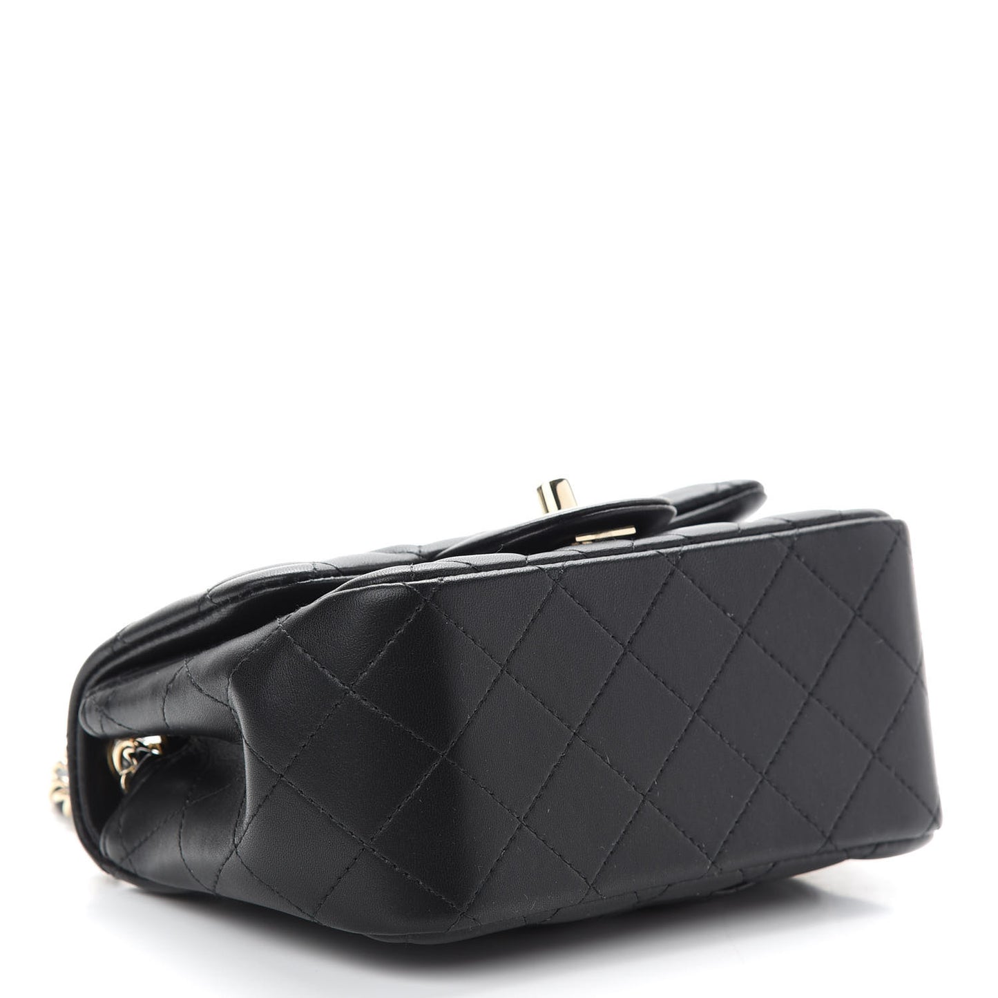 Lambskin Quilted Mini Square Flap Black