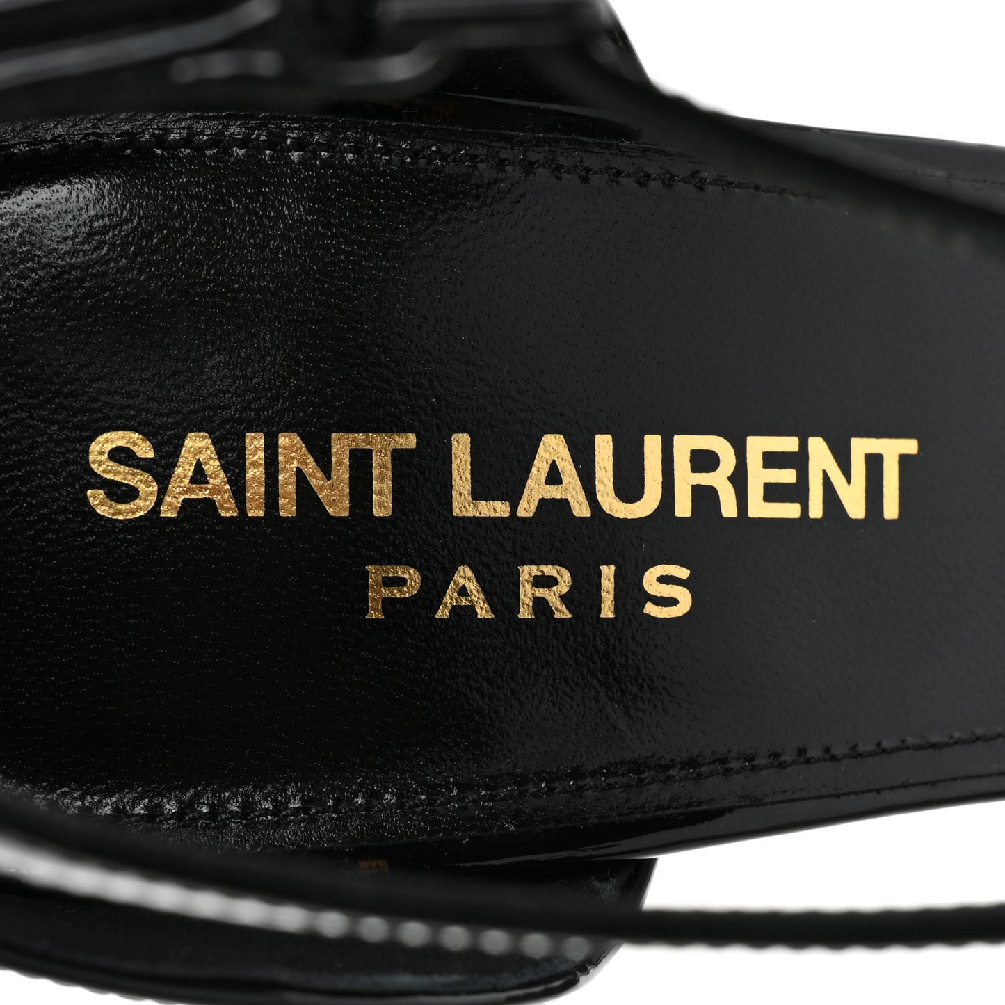 Patent Calfskin Opyum 110 Sandals 37 Black Gold