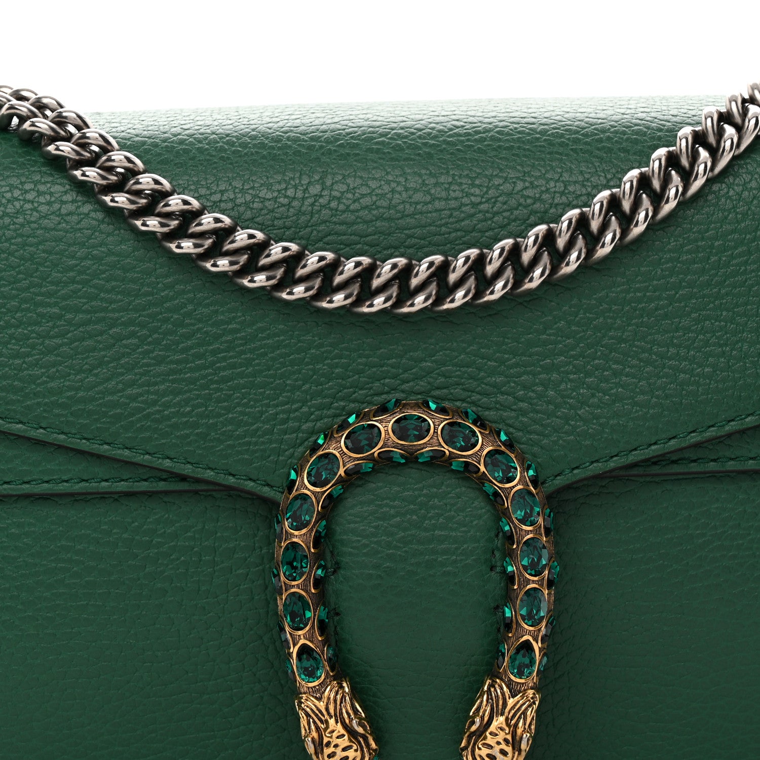 Gucci Pebbled Calfskin Small Dionysus Shoulder Bag Emerald 8 of 10