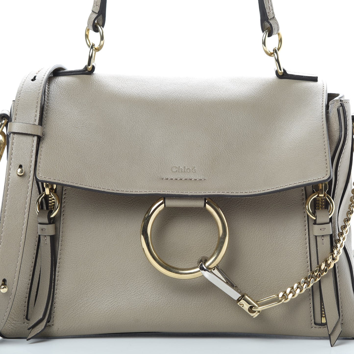 Calfskin Small Faye Day Shoulder Bag Motty Grey