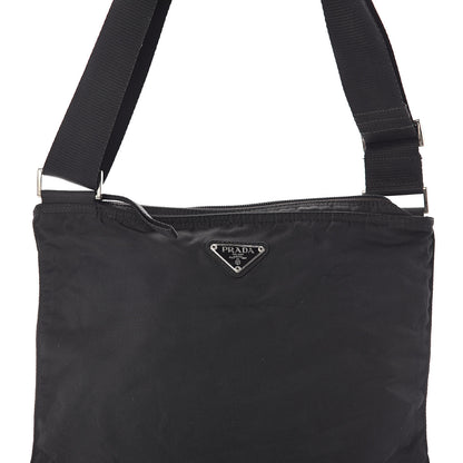 Prada Nylon Flat Messenger Bag Black 7 of 9