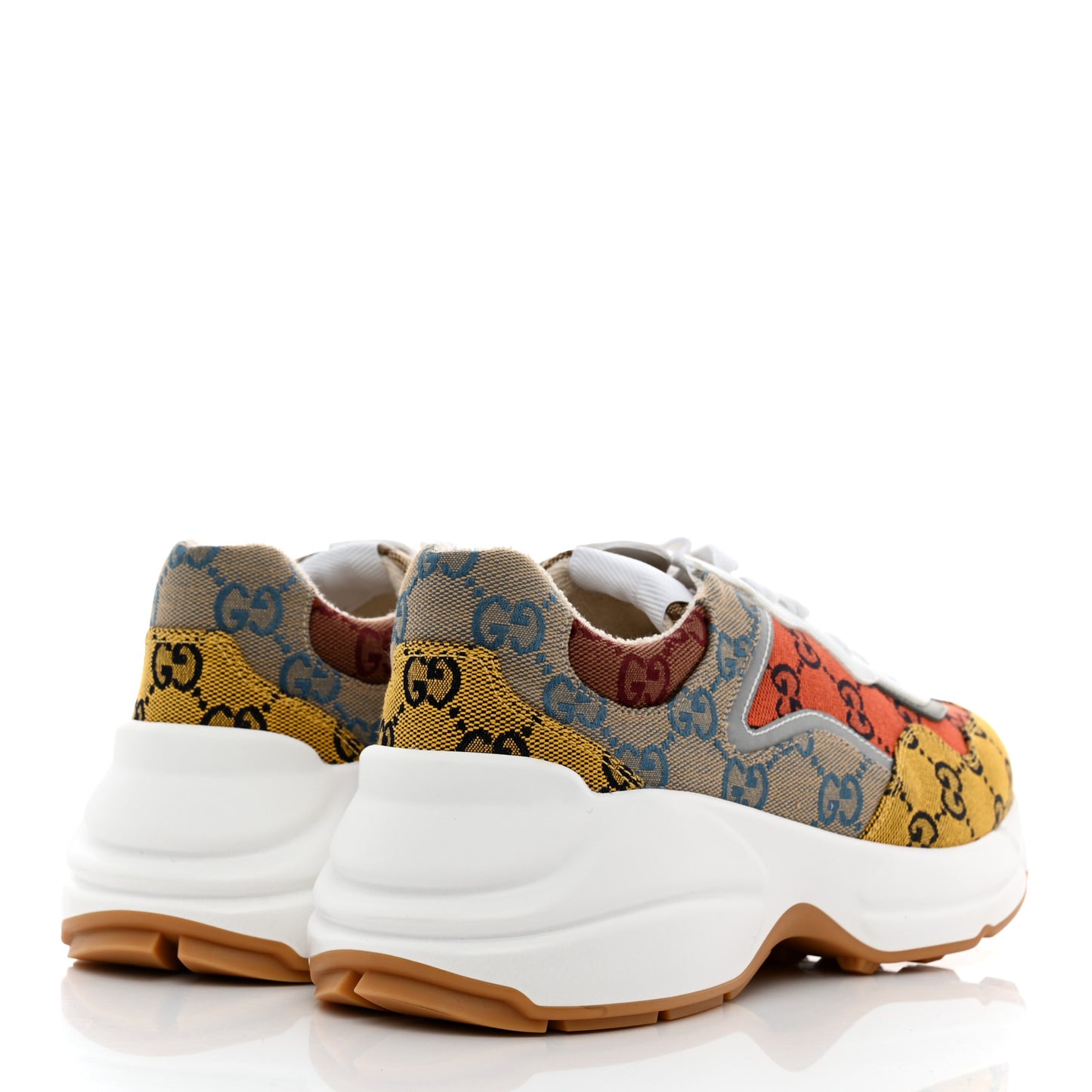 Monogram Multicolor Demetra Womens Rhyton Sneakers 38 Yellow Blue Great White Tabasco
