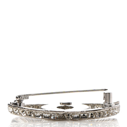 Chanel Baguette Crystal CC Brooch Silver 3 of 5