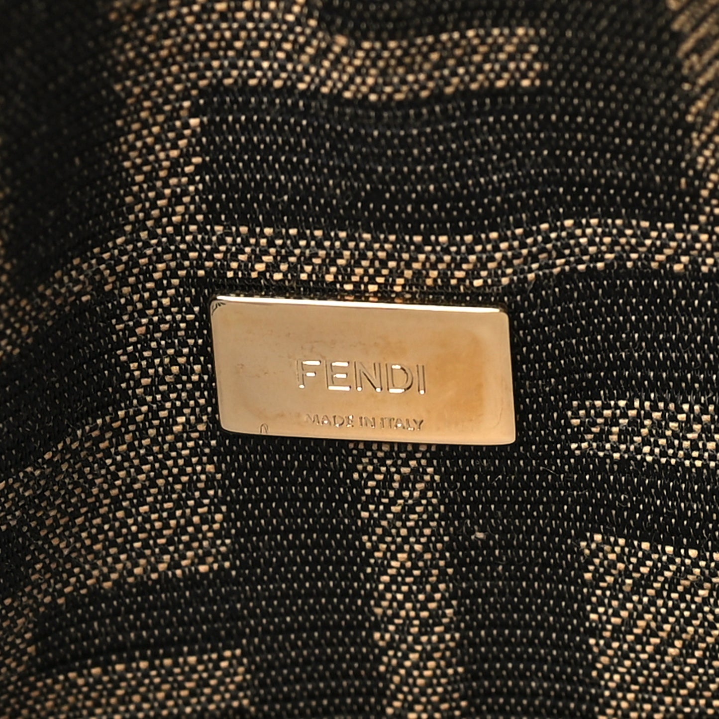 Fabric Jacquard FF 1974 Mini Baguette Tobacco Moro Black