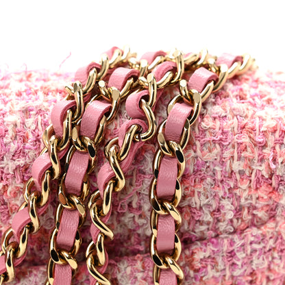 Chanel Tweed Quilted Wallet On Chain WOC Pink 13 of 13