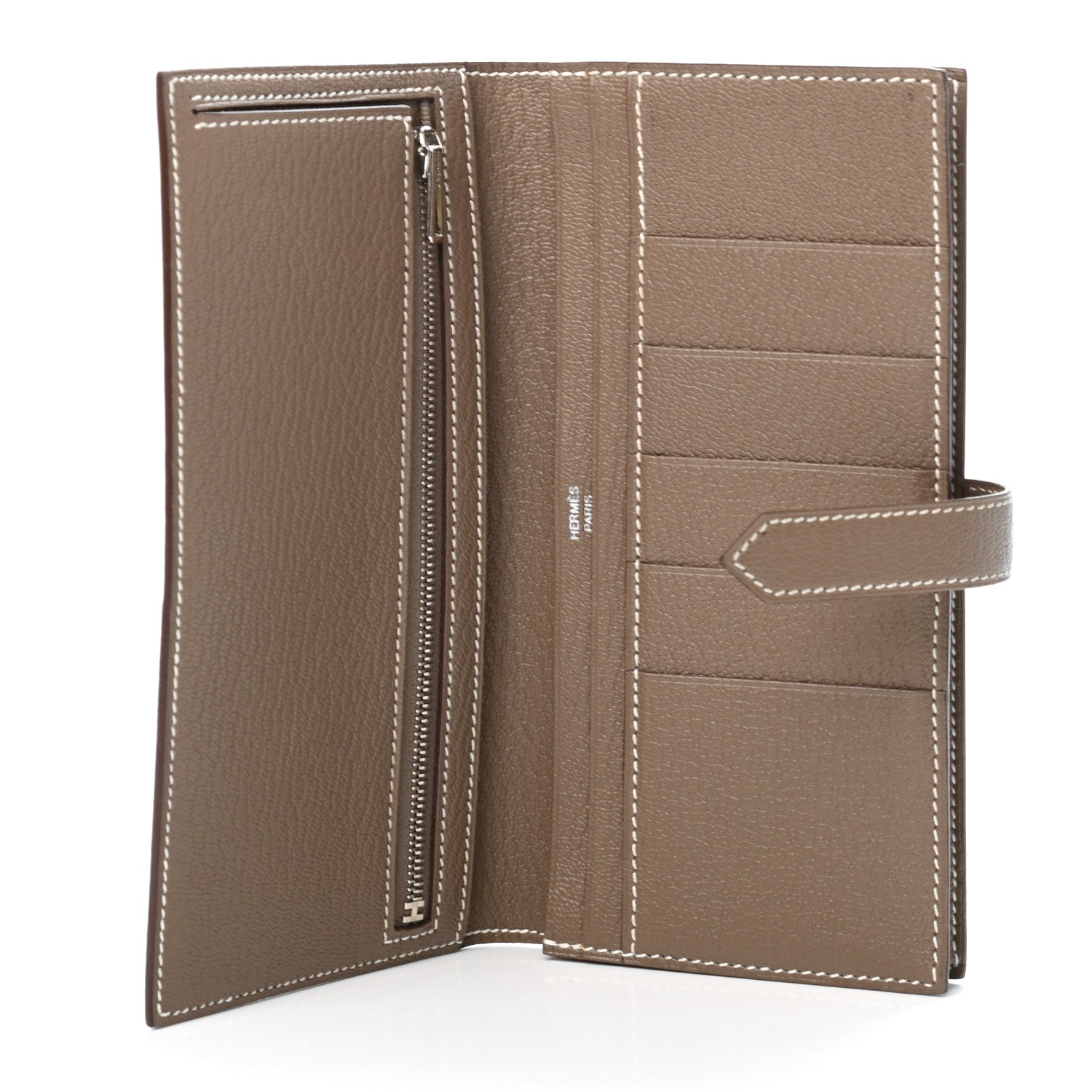 Hermes Chevre Mysore Bearn Gusset Wallet Etoupe 4 of 4