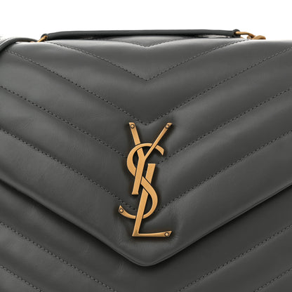 Saint Laurent Calfskin Y Quilted Monogram Medium Loulou Chain Satchel Storm 8 of 10