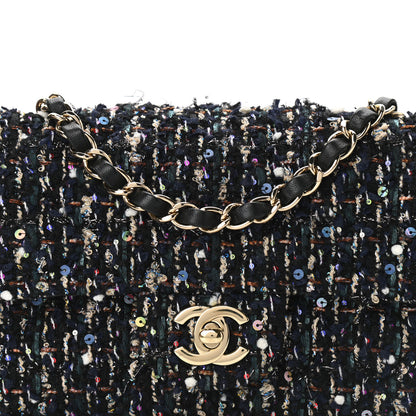 Chanel Glittered Tweed Quilted Mini Rectangular Flap Navy Blue Mulitcolor 8 of 10