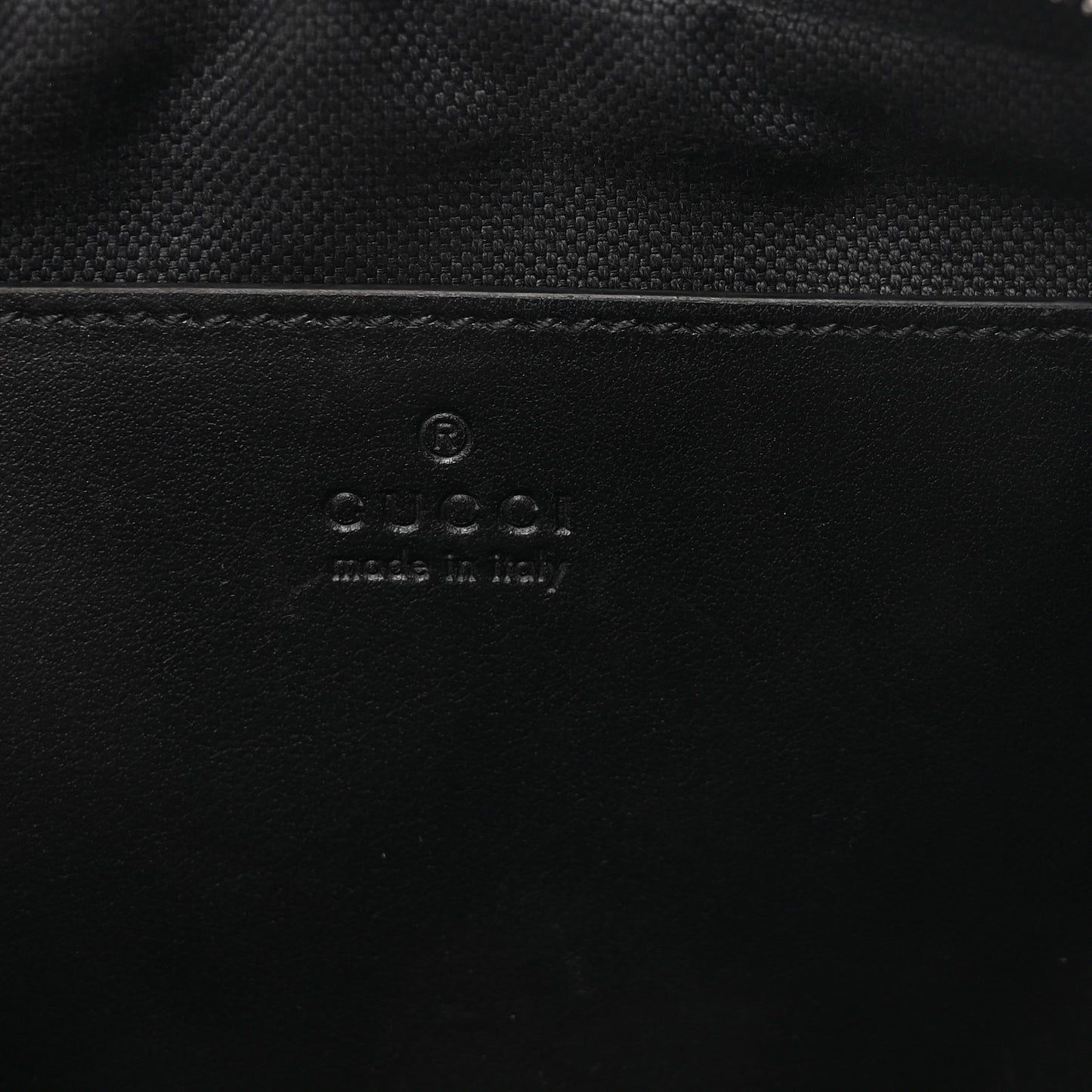 Calfskin Matelasse Monochrome Small GG Marmont Chain Shoulder Bag Black