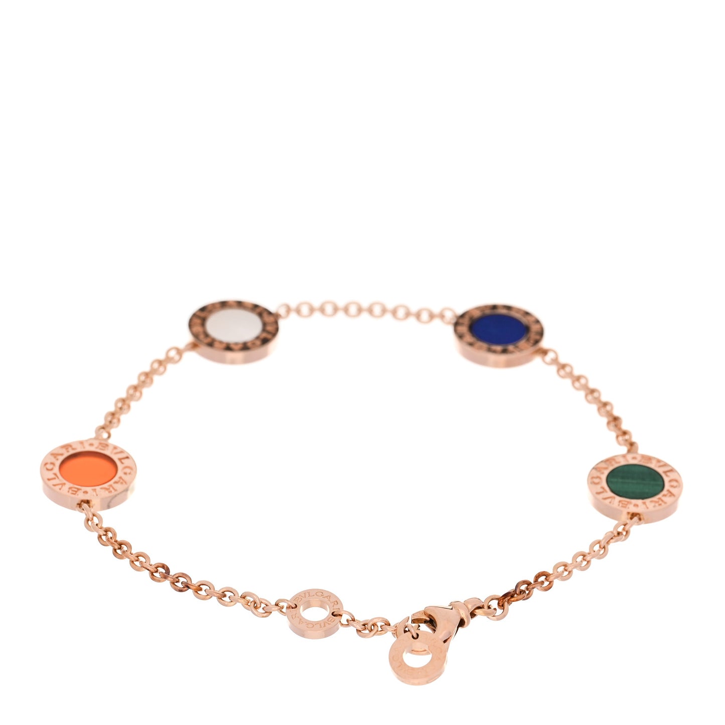 18K Rose Gold Multi Gemstone Bvlgari Bvlgari Bracelet ML