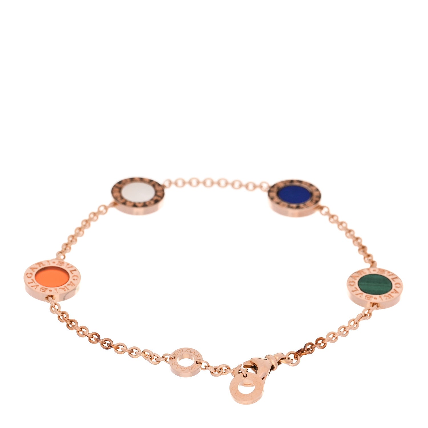 Bulgari 18K Rose Gold Multi Gemstone Bvlgari Bvlgari Bracelet ML 2 of 6