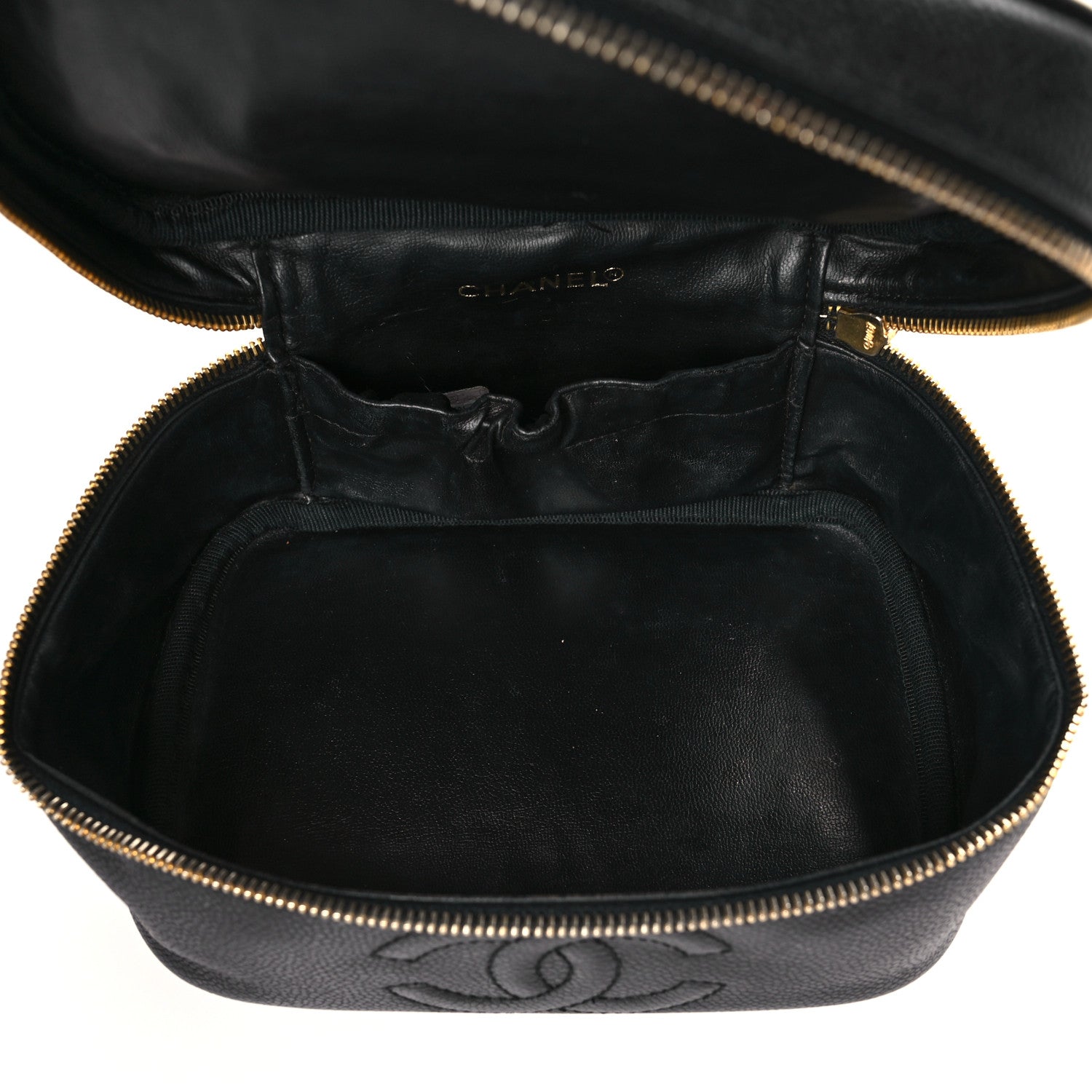 Chanel Caviar CC Vanity Cosmetic Case Black 5 of 10