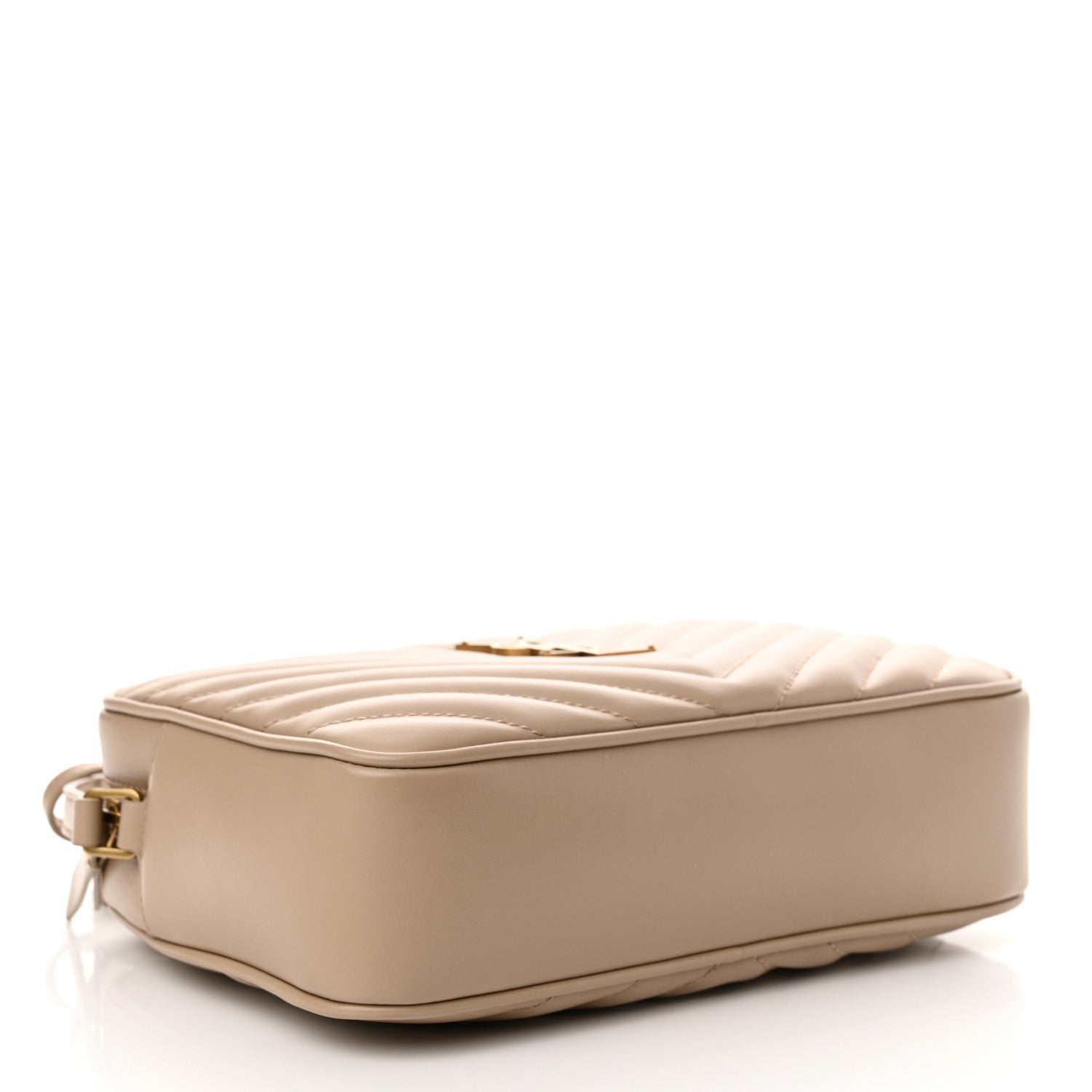 Saint Laurent Calfskin Matelasse Monogram Lou Camera Bag Dark Latte 4 of 13