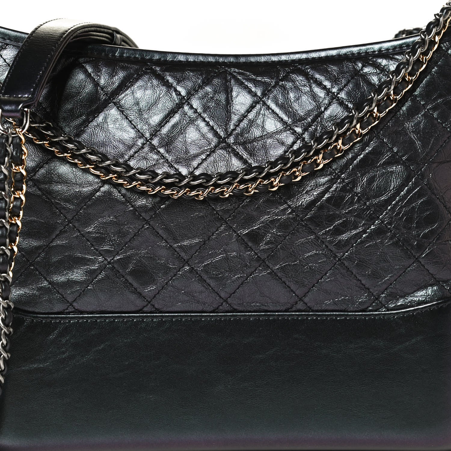 Chanel Iridescent Aged Calfskin Quilted Medium Gabrielle Hobo Black 8 of 12