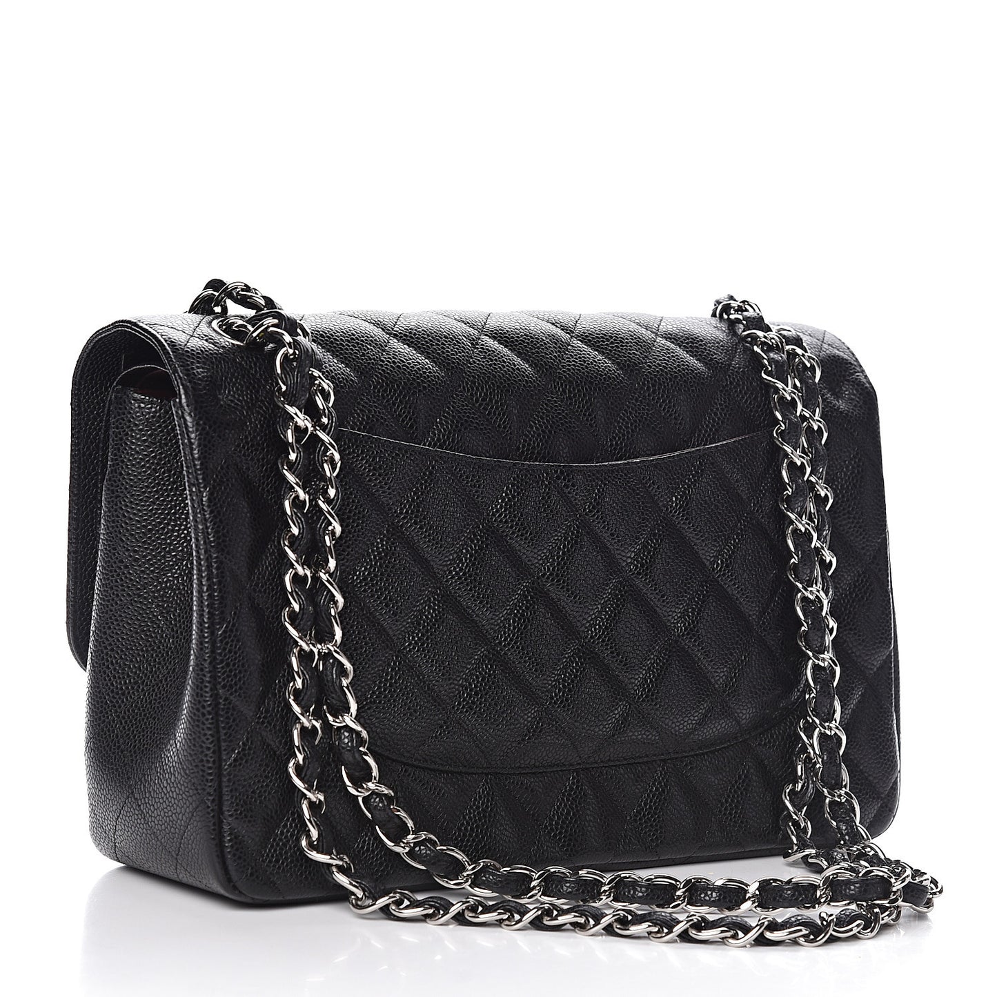 Caviar Quilted Jumbo Double Flap Black