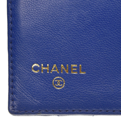 Chanel Lambskin Quilted Compact French Flap Wallet Blue 6 of 11