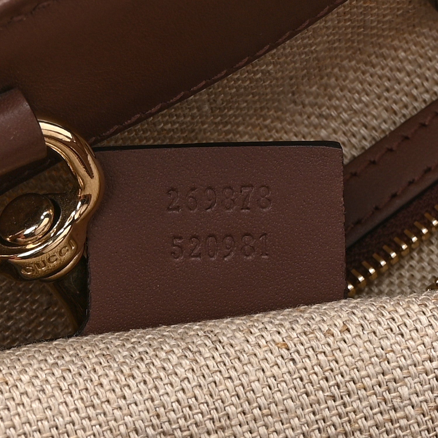 Gucci Canvas Calfskin Small Craft Tote Brown 9 of 17