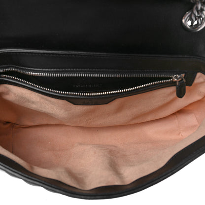 Gucci Calfskin Matelasse Aria Medium GG Marmont Shoulder Bag Black 5 of 9