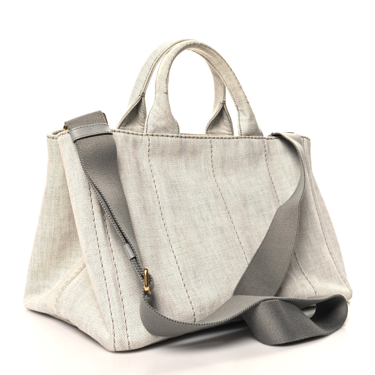 Denim Logo Tote White