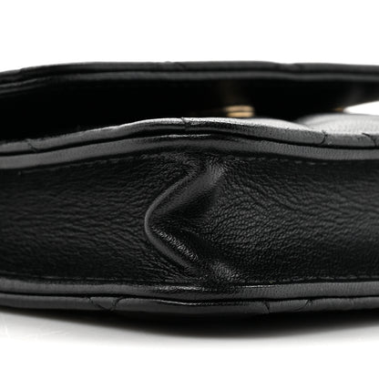 Chanel Lambskin Quilted Maxi Pearl Clutch With Chain Black 11 of 11