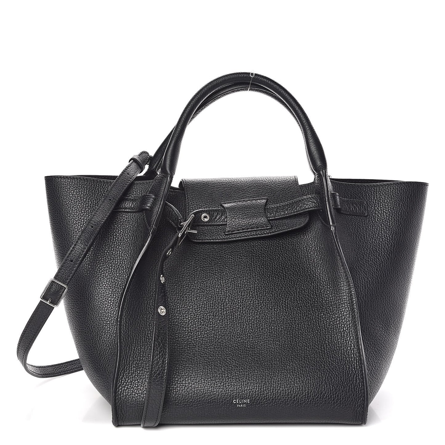 Supple Grained Calfskin Small Big Bag Black