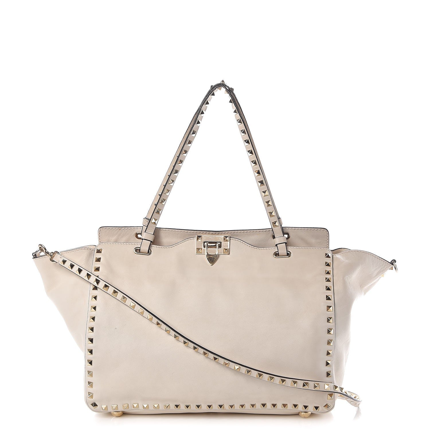 Valentino Garavani Vitello Medium Rockstud Tote Ivory 1 of 13
