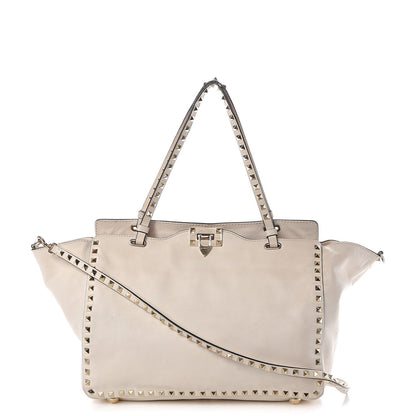 Valentino Garavani Vitello Medium Rockstud Tote Ivory 1 of 13