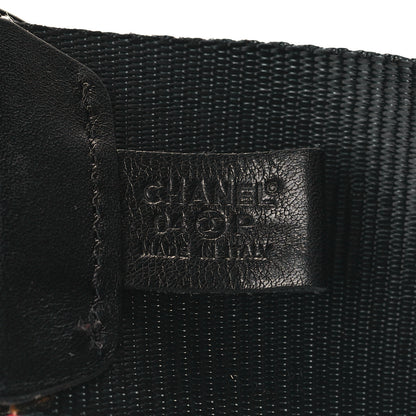 Chanel Canvas CC Logo Record Belt 70 28 70 28 Black Red 5 of 5