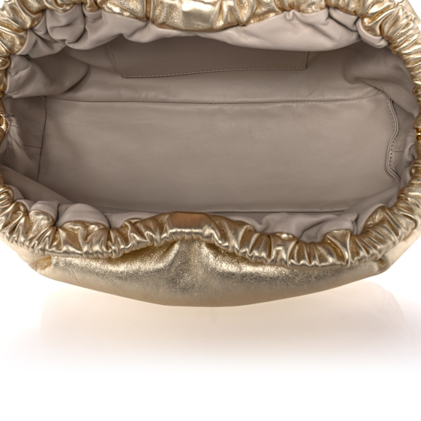 Metallic Lambskin Cloud Clutch Gold
