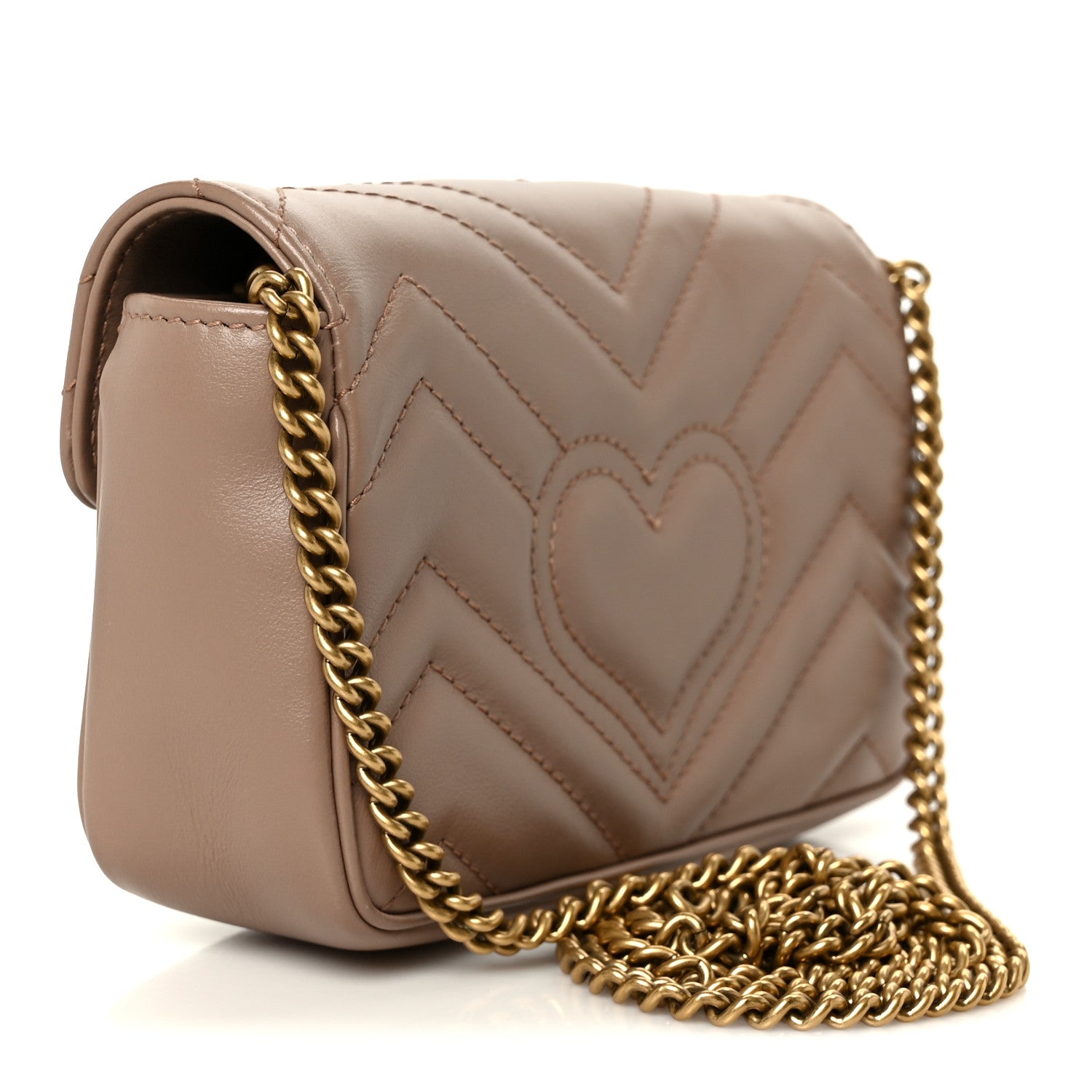 Gucci Calfskin Matelasse Super Mini GG Marmont Shoulder Bag Porcelain Rose 3 of 11