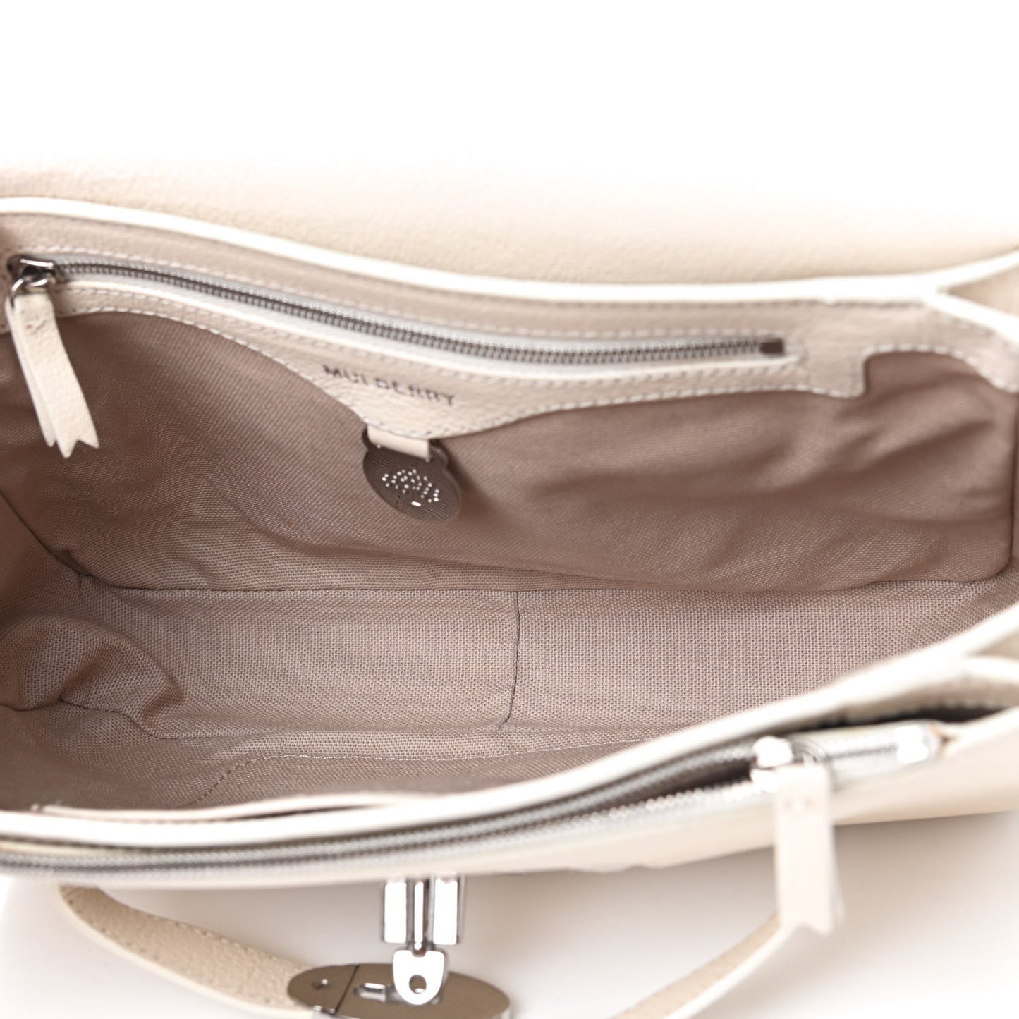 Shiny Goatskin Bayswater Shoulder Bag White