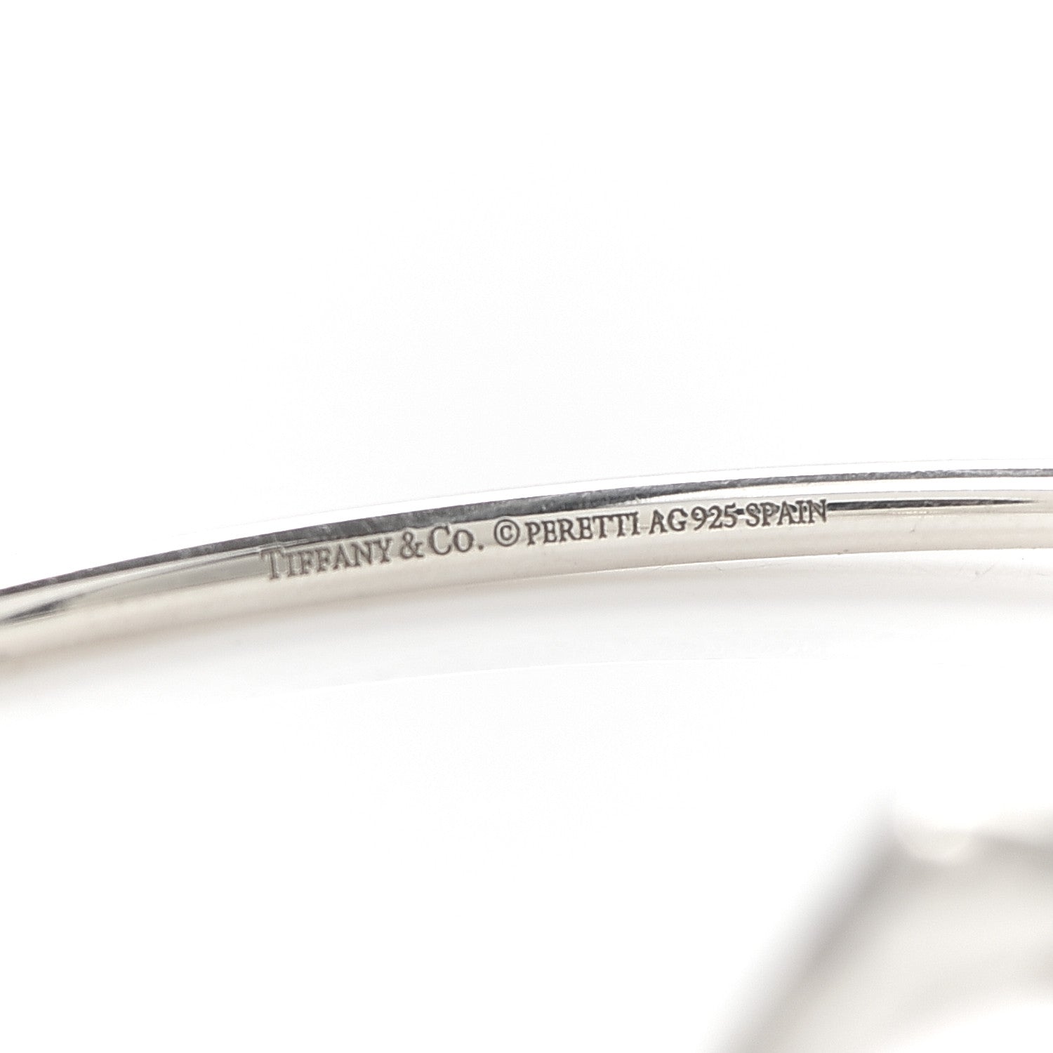 Tiffany Sterling Silver Elsa Peretti Open Heart Bangle 4 of 5