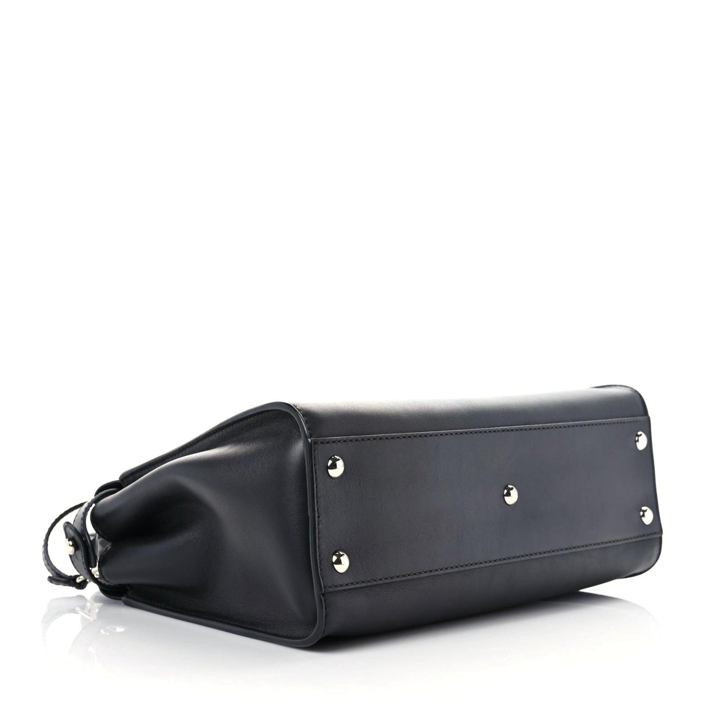 Vitello Dolce Shiny Nappa Plexglass Granite Medium Peekaboo Iconic Satchel Black